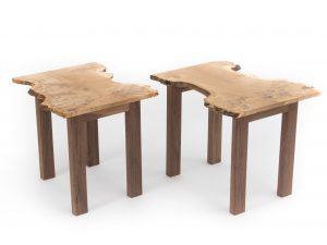 Burr Oak Side Table Pair