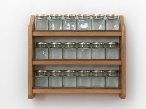 Solid Oak Spice Rack with Jars