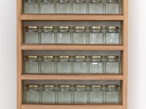 Large Oak Spice Rack With Jars